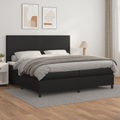 vidaXL Boxspringbett mit Matratze Schwarz 200x200 cm Kunstleder
