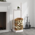 vidaXL, vidaXL Kaminholzhalter Weiß 33,5x30x110 cm Massivholz Kiefer