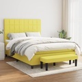 vidaXL Boxspringbett mit Matratze Hellgrün 140x200 cm Stoff