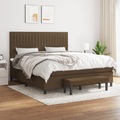 vidaXL Boxspringbett mit Matratze Dunkelbraun 160x200 cm Stoff