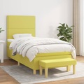 vidaXL Boxspringbett mit Matratze Hellgrün 80x200 cm Stoff