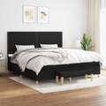 vidaXL Boxspringbett mit Matratze Schwarz 200x200 cm Stoff
