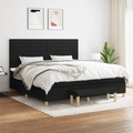 vidaXL Boxspringbett mit Matratze Schwarz 200x200 cm Stoff