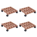 vidaXL, vidaXL Pflanzenroller 4 Stk. Braun 30x30x7,5 cm WPC