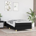 vidaXL Boxspringbett mit Matratze Schwarz 100x200 cm Stoff
