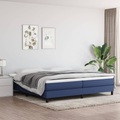 vidaXL Boxspringbett mit Matratze Blau 200x200 cm Stoff