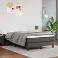 vidaXL Boxspringbett mit Matratze Grau 120x200 cm Kunstleder