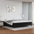 vidaXL Boxspringbett mit Matratze Schwarz 200x200 cm Kunstleder