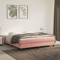 vidaXL Boxspringbett mit Matratze Rosa 180x200 cm Samt
