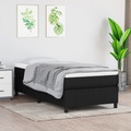 vidaXL Boxspringbett mit Matratze Schwarz 90x200 cm Stoff