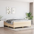 vidaXL Boxspringbett mit Matratze Creme 180x200 cm Stoff