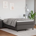 vidaXL Boxspringbett mit Matratze Grau 120x200 cm Kunstleder
