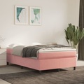 vidaXL Boxspringbett mit Matratze Rosa 120x200 cm Samt