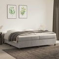 vidaXL Boxspringbett mit Matratze Hellgrau 200x200 cm Samt