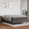 vidaXL Boxspringbett mit Matratze Grau 140x200 cm Kunstleder