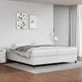 vidaXL Boxspringbett mit Matratze Weiß 200x200 cm Kunstleder