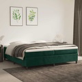 vidaXL Boxspringbett mit Matratze Dunkelgrün 200x200 cm Samt