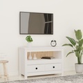 vidaXL, vidaXL TV-Schrank Weiß 79x35x52 cm Massivholz Kiefer