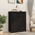 vidaXL, vidaXL Sideboard Schwarz 83x41,5x100 cm Massivholz Kiefer