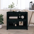vidaXL Bücherregal Schwarz 80x35x68 cm Massivholz Kiefer
