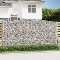 vidaXL Gabionen mit Hochbogen 2 Stk. 400x50x200/220cm Verzinktes Eisen