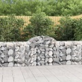 vidaXL Gabionen mit Hochbogen 15 Stk. 200x50x80/100cm Verzinktes Eisen