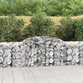 vidaXL Gabionen mit Hochbogen 15 Stk. 300x50x80/100cm Verzinktes Eisen