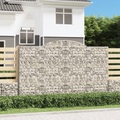 vidaXL Gabionen mit Hochbogen 9 Stk. 300x50x180/200cm Verzinktes Eisen