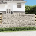 vidaXL Gabionen mit Hochbogen 3 Stk. 400x30x180/200cm Verzinktes Eisen