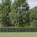 vidaXL Flagge Schwedens mit Mast 5,55 m Aluminium