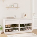 vidaXL Schuhregal Weiß 110x34x52 cm Massivholz Kiefer