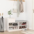vidaXL Schuhregal Weiß 110x34x61 cm Massivholz Kiefer