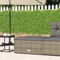 vidaXL Gartenhocker mit Kissen Grau Poly Rattan