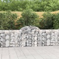 vidaXL Gabione mit Hochbogen 200x30x80/100 cm Verzinktes Eisen