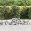 vidaXL Gabione mit Hochbogen 200x50x40/60 cm Verzinktes Eisen