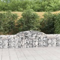 vidaXL Gabione mit Hochbogen 300x30x60/80 cm Verzinktes Eisen