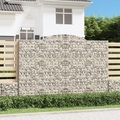 vidaXL Gabione mit Hochbogen 300x50x200/220 cm Verzinktes Eisen