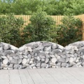 vidaXL Gabione mit Hochbogen 150x30x60/80 cm Verzinktes Eisen