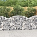 vidaXL Gabione mit Hochbogen 150x30x80/100 cm Verzinktes Eisen