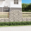 vidaXL Gabione mit Hochbogen 150x30x140/160 cm Verzinktes Eisen
