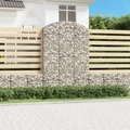 vidaXL Gabione mit Hochbogen 150x30x220/240 cm Verzinktes Eisen