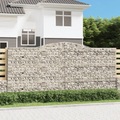 vidaXL Gabione mit Hochbogen 400x50x180/200 cm Verzinktes Eisen