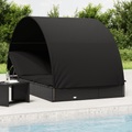 vidaXL, vidaXL Sonnenliege für 2 Personen mit Runddach Schwarz 211x112x140 cm