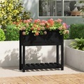 vidaXL Pflanzkübel mit Ablage Schwarz 82,5x34,5x81cm Massivholz Kiefer