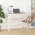 vidaXL, vidaXL Schreibtisch mit Schubladen Weiß 100x50x78 cm Massivholz Kiefer