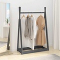vidaXL Kleiderständer Grau 100x45x150 cm Massivholz Kiefer