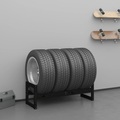 vidaXL Reifenregal Schwarz 120x40x40 cm Massivholz Kiefer