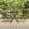 vidaXL 3-tlg. Bistro-Set Klappbar Braun Poly Rattan