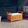 vidaXL, vidaXL Garten-Truhenbank mit Kissen 91 cm Massivholz Akazie