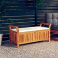 vidaXL, vidaXL Garten-Truhenbank mit Kissen 126 cm Massivholz Akazie